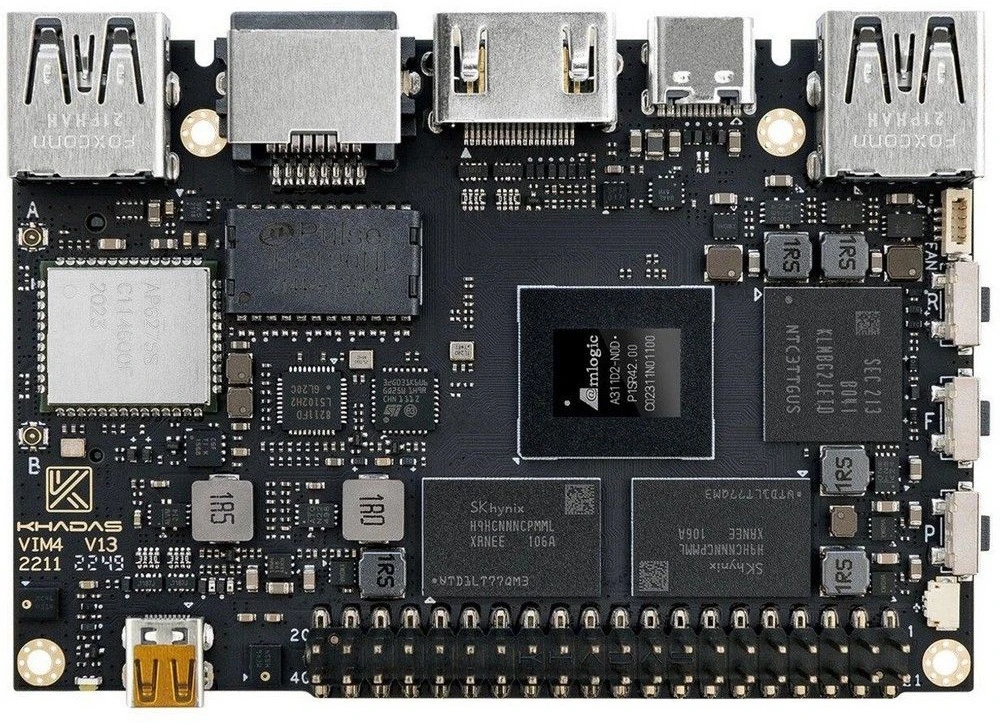 Amlogic A311D2, 2200 МГц, 8 Гб, 32 Гб SSD, Gigabit Ethernet, Wi-Fi, Bluetooth