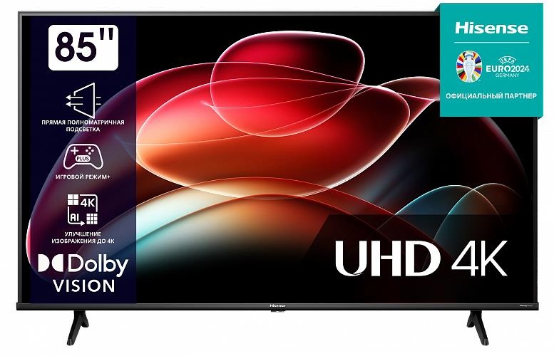 Телевизор Hisense 85" 85A6K  черный LED UHD 60Hz Smart