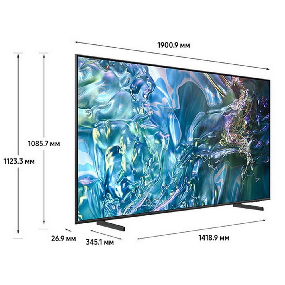 Телевизор Samsung 85" QE85Q60DAUXRU серый  QLED UHD 60Hz Tizen