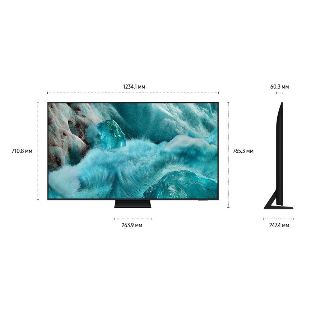 Телевизор QLED Samsung 55" QE55Q7F5AUXRU Q серебристый 4K Ultra HD 1000Hz DVB-T DVB-T2 DVB-C DVB-S2