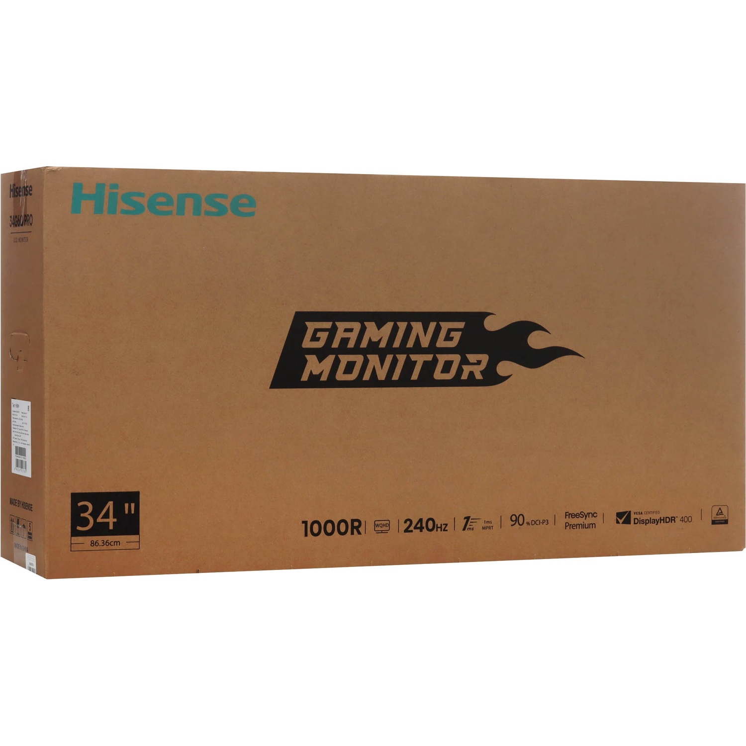Монитор Hisense/ 34"/3440x1440, изогнутый, VA/ELED, 21:9, матовое/антибликовое, 240Гц, время отклика