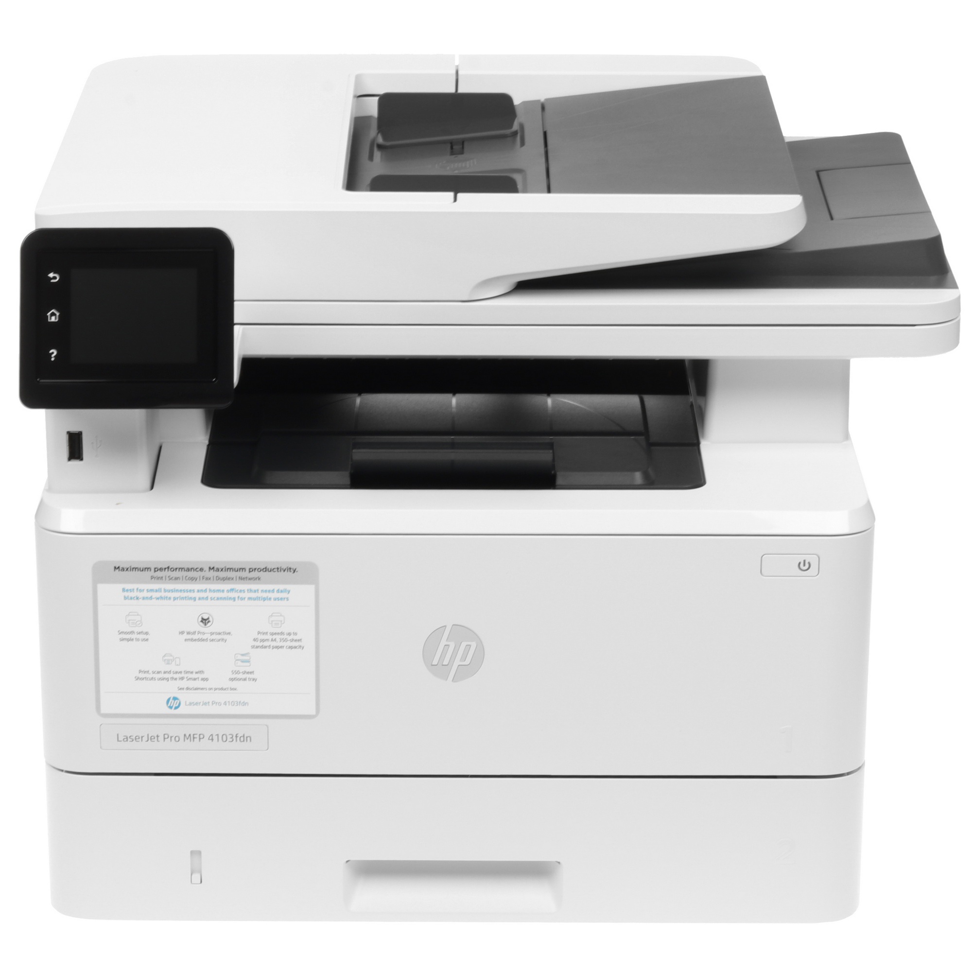 МФУ лазерный HP LaserJet Pro 4103fdn (2Z628A), A4, ч/б, печ. до 40 стр/мин., скан. до 29 стр/мин. (ч