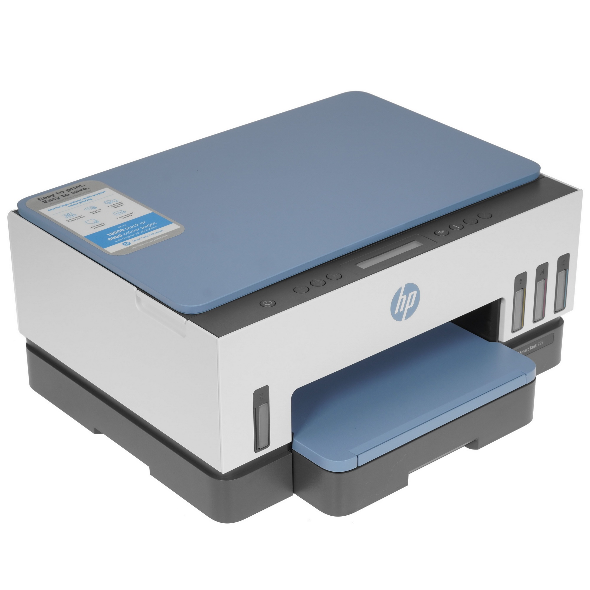 МФУ струйный HP Smart Tank 725 All-in-One (28B51A), A4, цветной, печ. 15 стр/мин. (ч/б) 9 стр/мин. (
