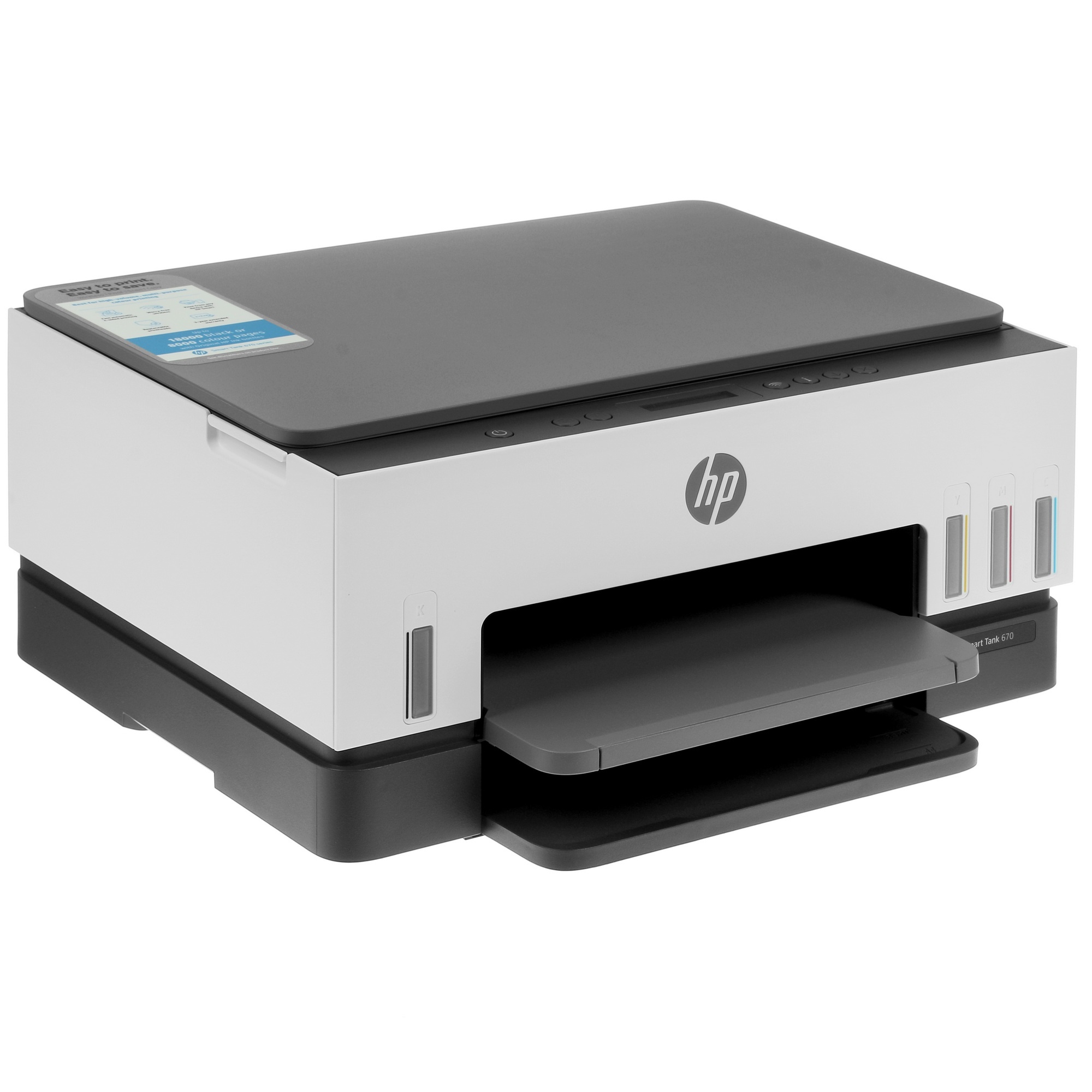 МФУ струйное HP Smart Tank 670, A4, цветной, печ. до 12 стр/мин., 4800x1200 dpi (печ.), 1200x1200 dp