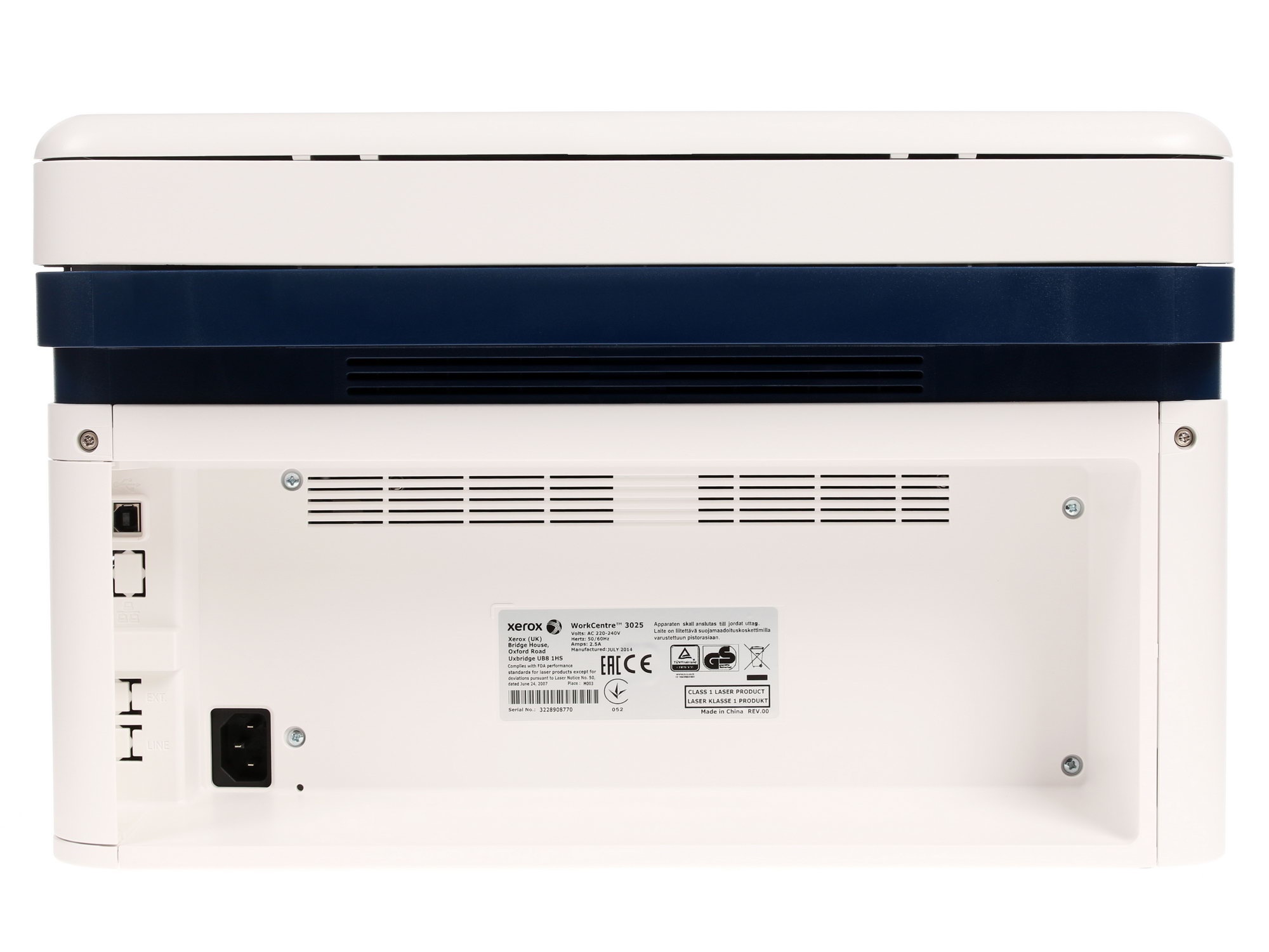 МФУ лазерный Xerox WorkCentre 3025BI (WC3025BI#), A4, ч/б, печ. до 20 стр/мин., скан. до 17 стр/мин.