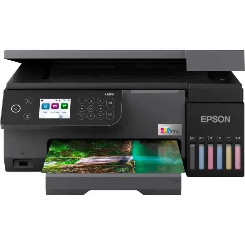 МФУ струйный Epson EcoTank L8100 (C11CK94***), A4, цветной, печ. до 8 стр/мин., 5760 x 1440 dpi (печ