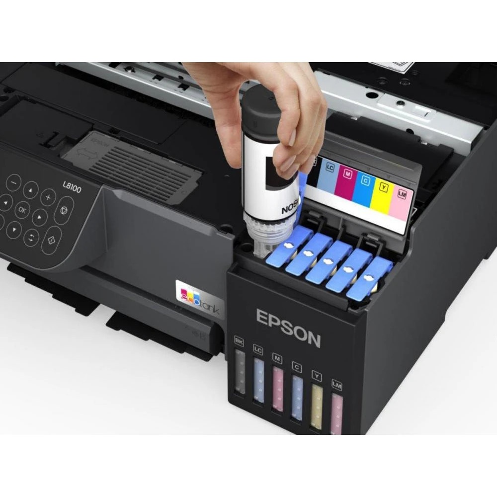 МФУ струйный Epson EcoTank L8100 (C11CK94***), A4, цветной, печ. до 8 стр/мин., 5760 x 1440 dpi (печ