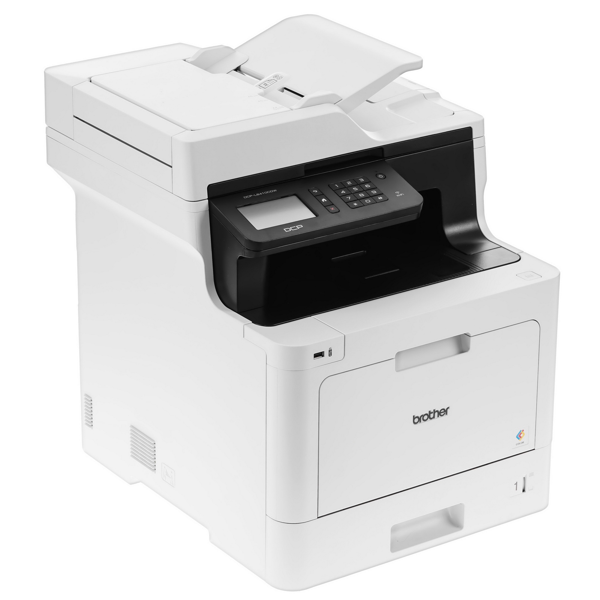 МФУ лазерное Brother DCP-L8410CDW, P/C/S, цветной, А4, 31 стр/мин, 512 Мб, Duplex, ADF50, GigaLAN, W