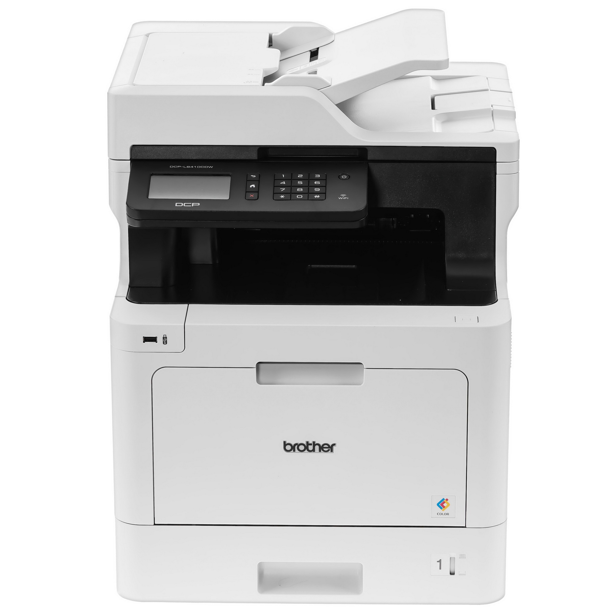 МФУ лазерное Brother DCP-L8410CDW, P/C/S, цветной, А4, 31 стр/мин, 512 Мб, Duplex, ADF50, GigaLAN, W