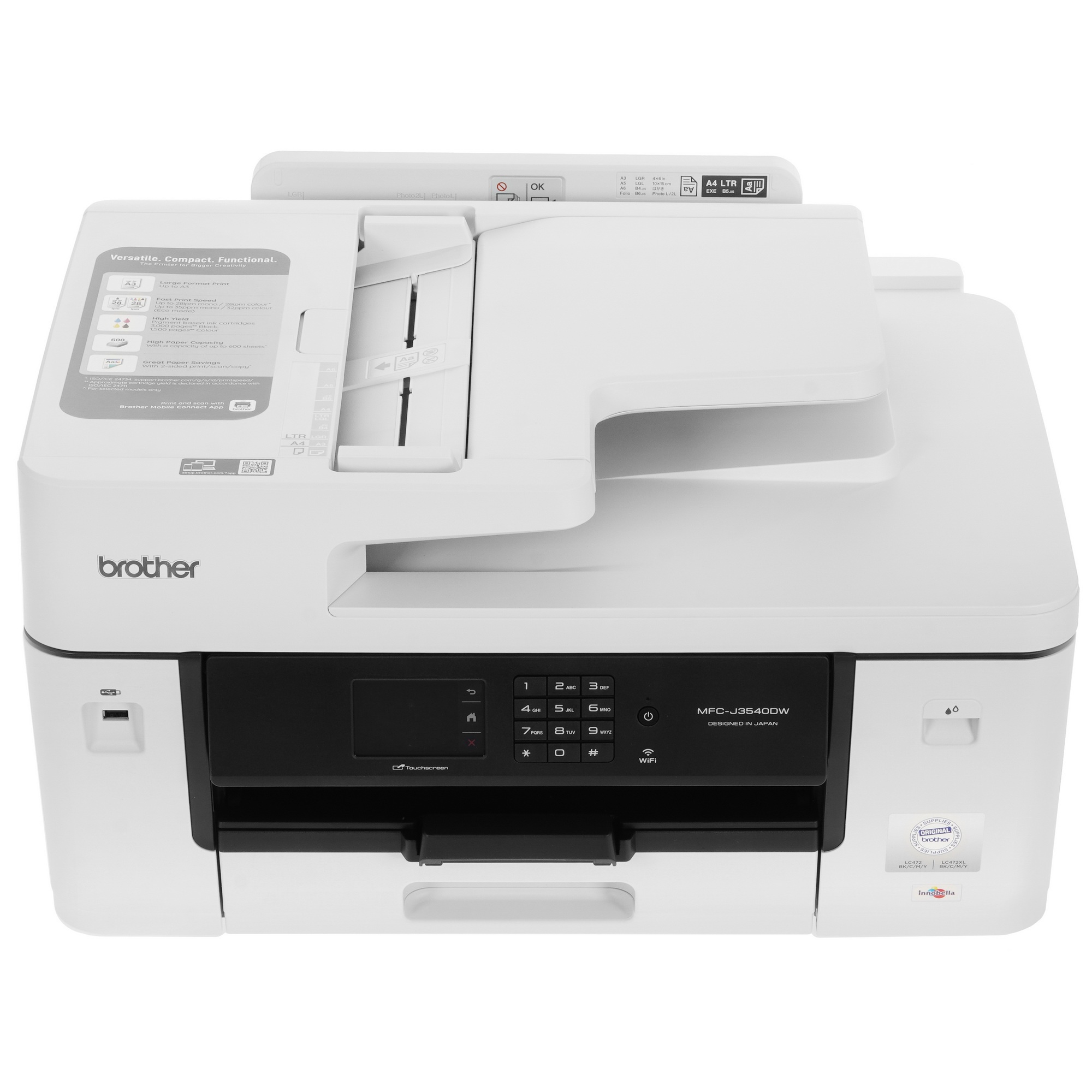 МФУ струйный Brother MFC-J3540DW, A3, цветной, печ. 28 стр/мин., 4800x1200 dpi (печать) 2400x1200 dp