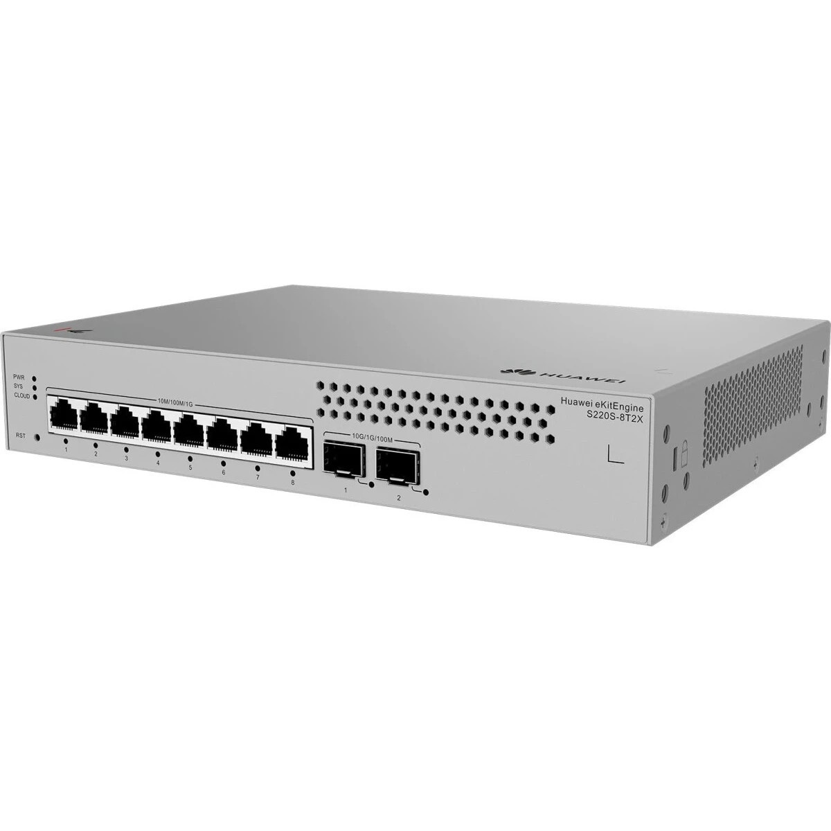 Коммутатор HUAWEI S220S-8T2X (L2, 8*10/100/1000BASE-T ports, 2*10GE SFP+ ports, built-in AC power, F