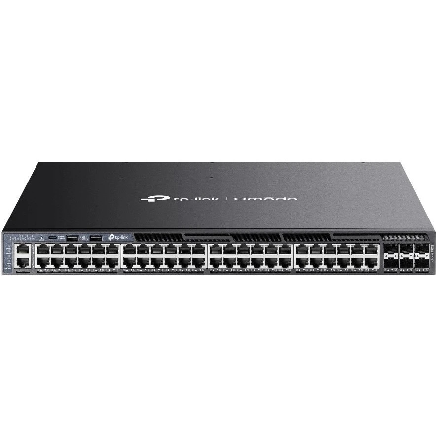 Стекируемый управляемый коммутатор TP-Link SG6654XHP 3го уровня Omada с 48 гигабитными портами PoE+
