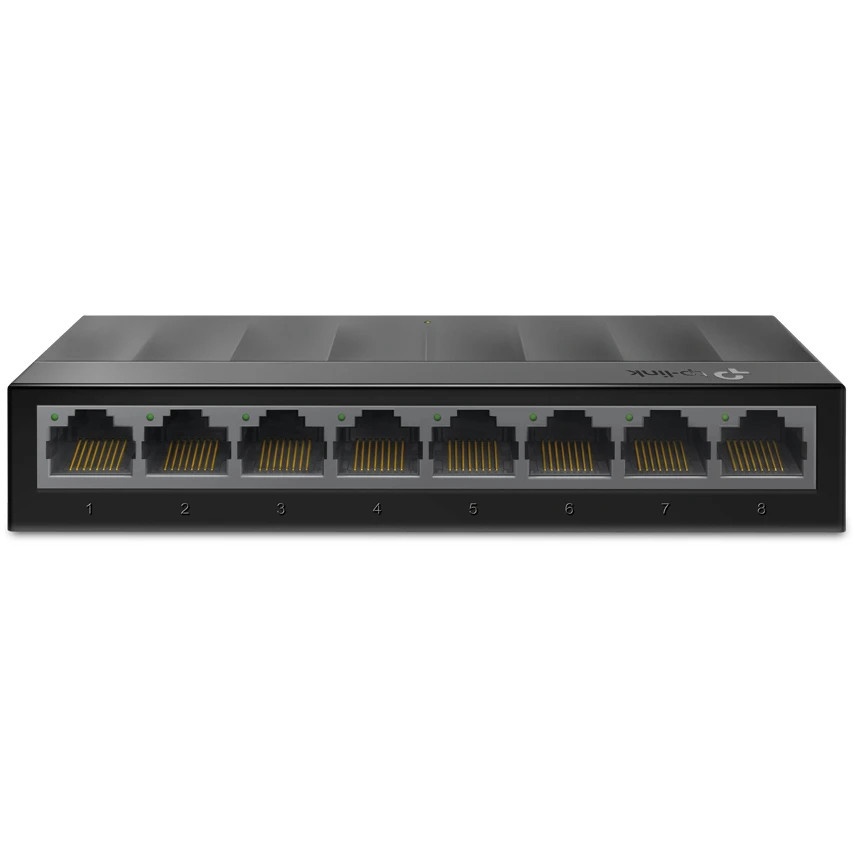 Коммутатор 8 ports Giga Unmanaged switch, 8 10/100/1000Mbps RJ-45 ports, plastic shell, desktop and