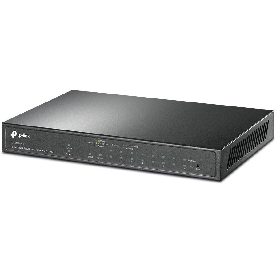 Коммутатор TP-Link TL-SG1210MPE Easy Smart 10-портовый гигабитный с 8 портами PoE+