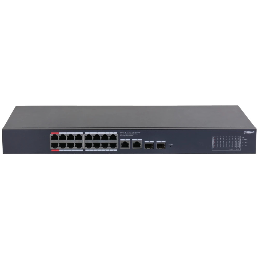 Коммутатор Dahua DH-CS4220-16GT-190 16x100Мбит/с 2x1Гбит/с 2xКомбо(1000BASE-T/SFP) управляемый