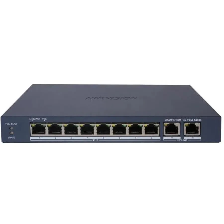 Коммутатор Hikvision DS-3E1310P-EI/M (L2) 8x100Мбит/с 2SFP 60W