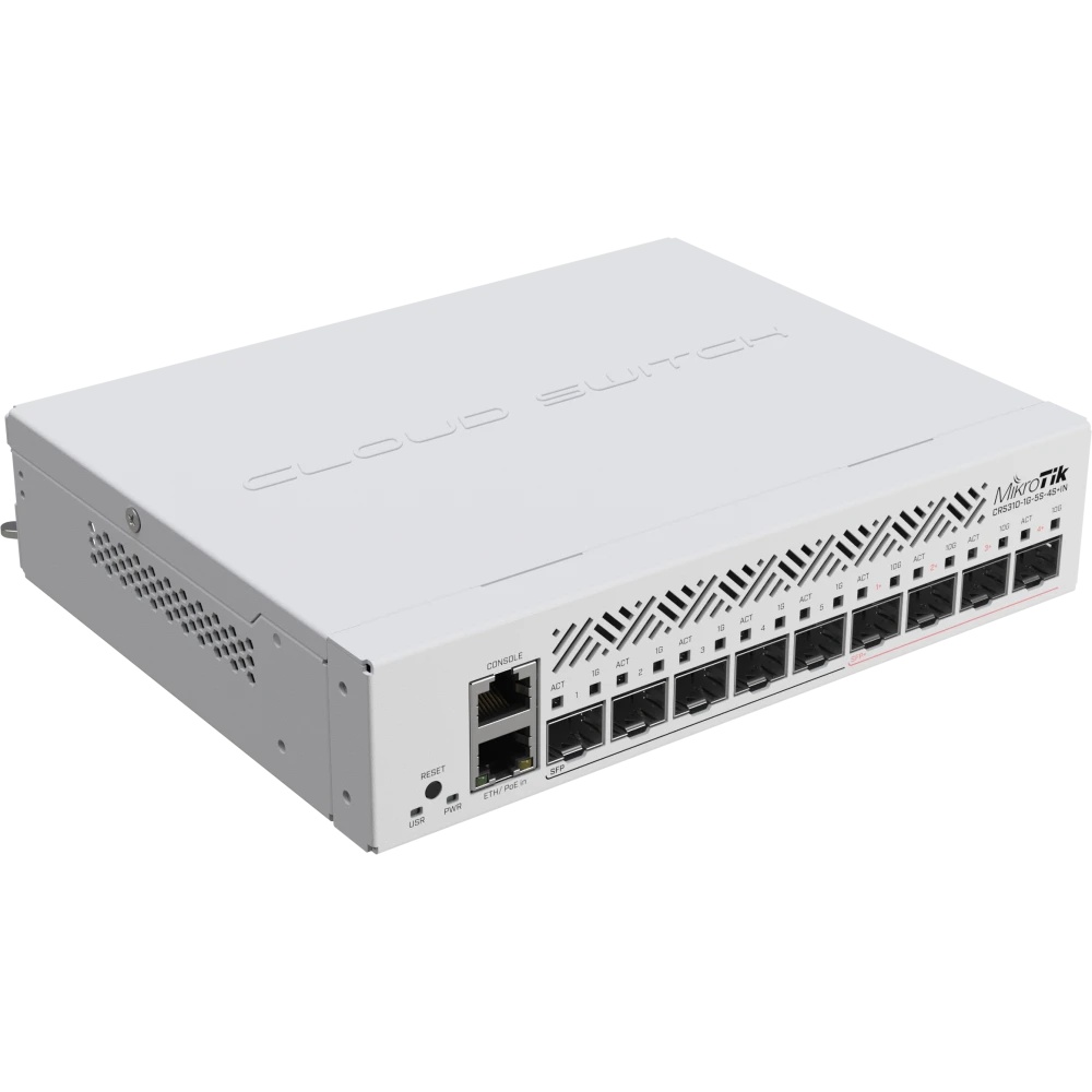 Коммутатор MikroTik Cloud Router Switch CRS310-1G-5S-4S+IN with 800 MHz CPU, 256 MB RAM, 4xSFP+, 5xS
