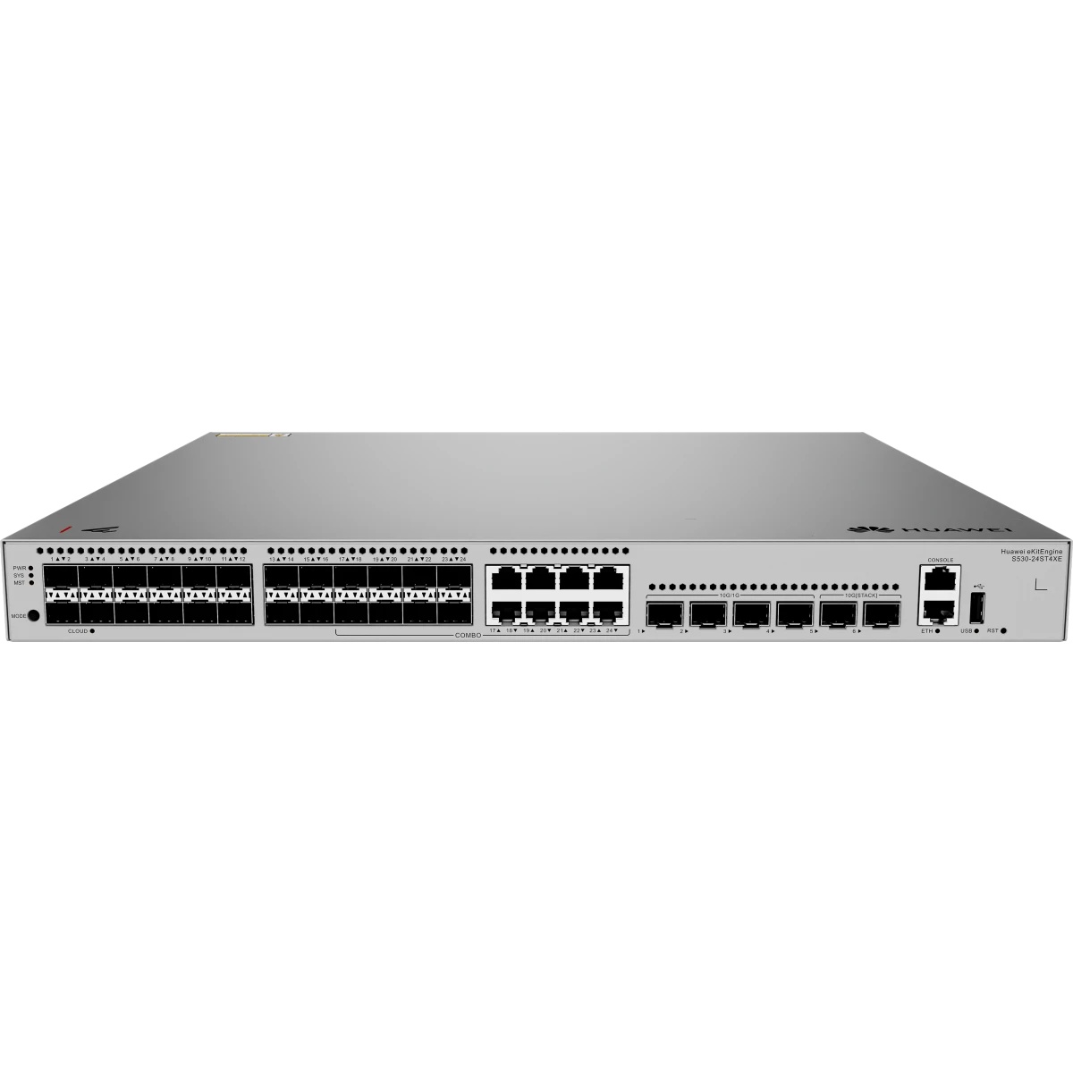 Коммутатор HUAWEI S530-24ST4XE (L3, 24*GE SFP ports, 8 of which are dual-purpose 10/100/1000 or SFP,