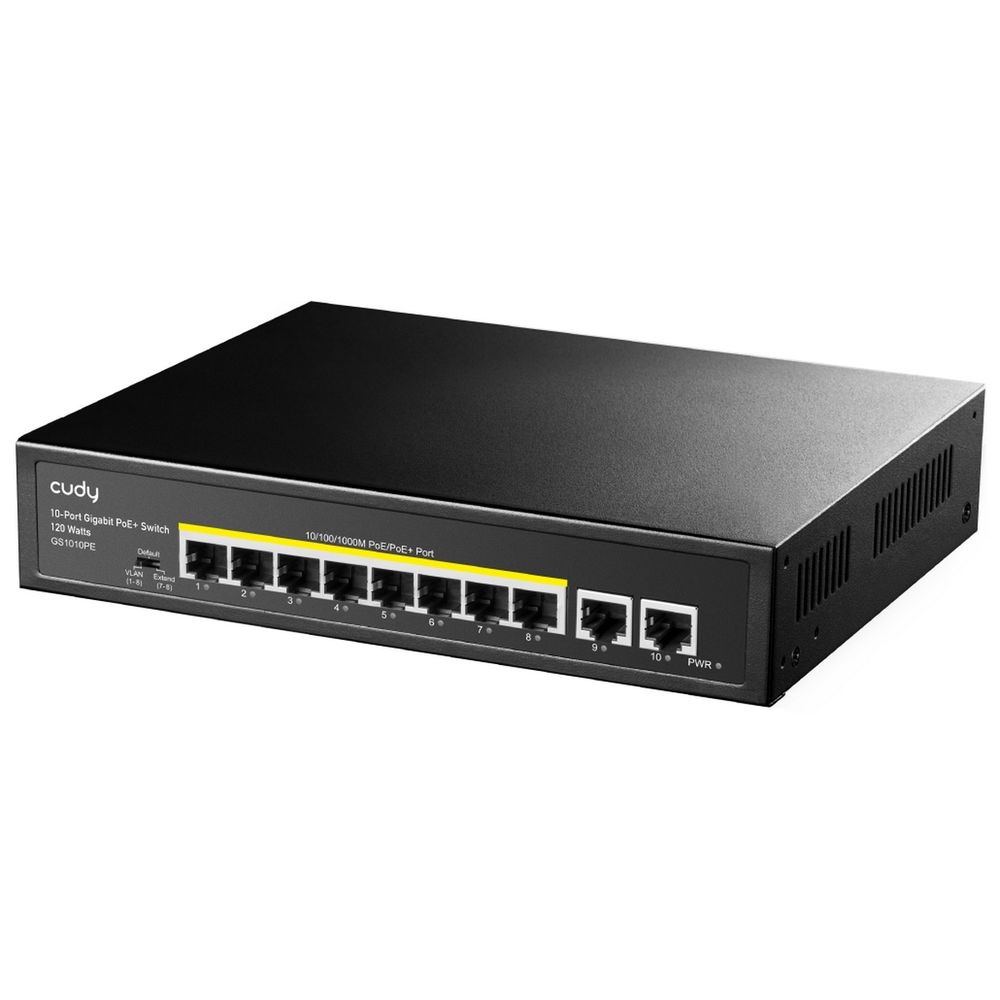 Коммутатор Cudy GS1010PE (L2) 10x1Гбит/с 8PoE+ 120W неуправляемый
