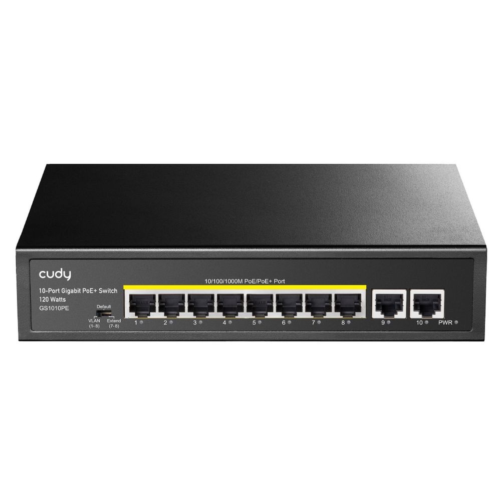 Коммутатор Cudy GS1010PE (L2) 10x1Гбит/с 8PoE+ 120W неуправляемый