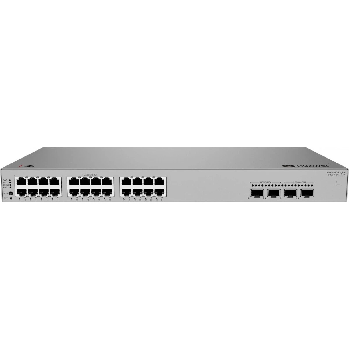 Коммутатор HUAWEI S220S-24LP4JX (L2, 24*10/100/1000BASE-T ports (195 W PoE+), 2*10GE SFP+ ports, 2*2