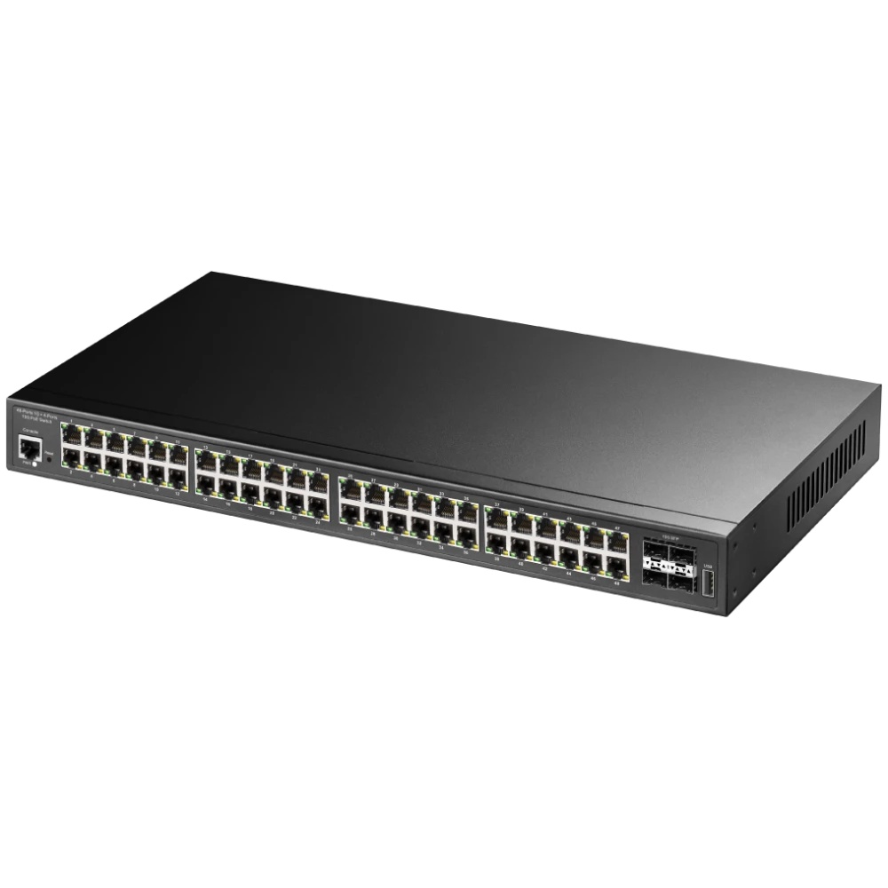 Коммутатор 48-Port Layer 2 Managed Gigabit PoE++ Switch with 4 10G SFP ports 720W