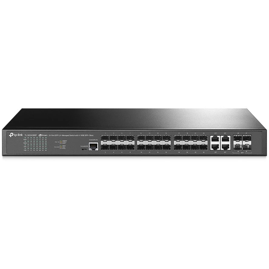 Коммутатор TP-Link JetStream 24-портовый управляемый SFP уровня 2+, 20 гигабитных SFP-портов и 4 гиг