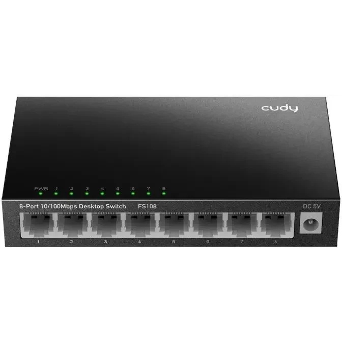 Коммутатор 8-Port 10/100 Mbps Desktop Switch, 8 10/100M RJ45 Ports, Loop Detection, Metal Case, Powe