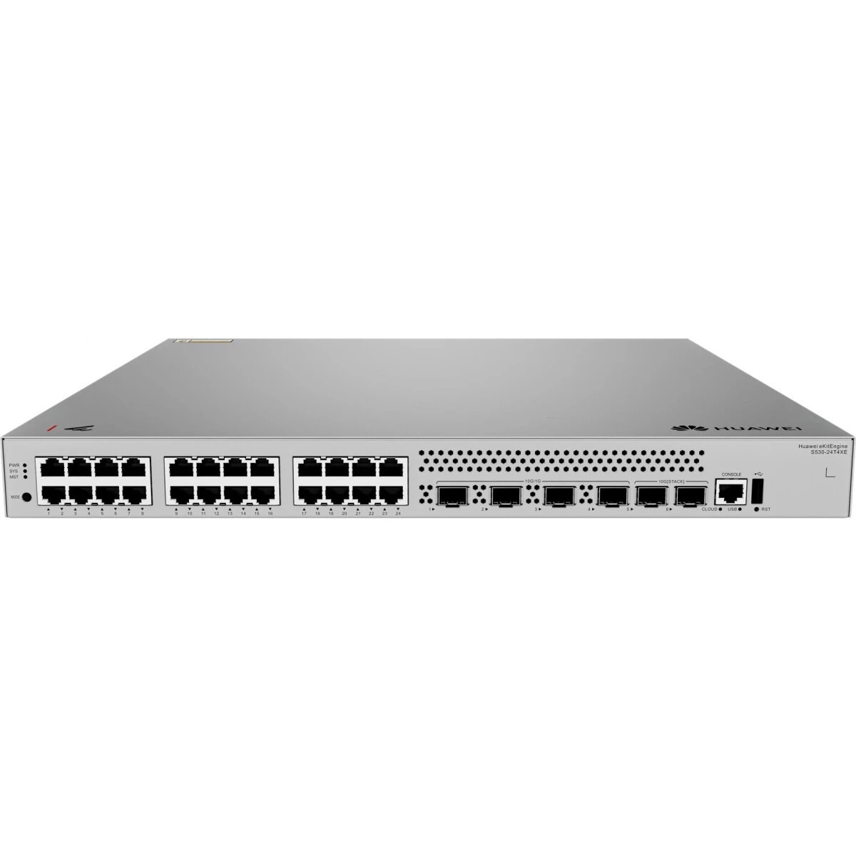 Коммутатор HUAWEI S530-24T4XE (L3, 24*10/100/1000BASE-T ports, 4*10GE SFP+ ports, 2*12GE stack ports