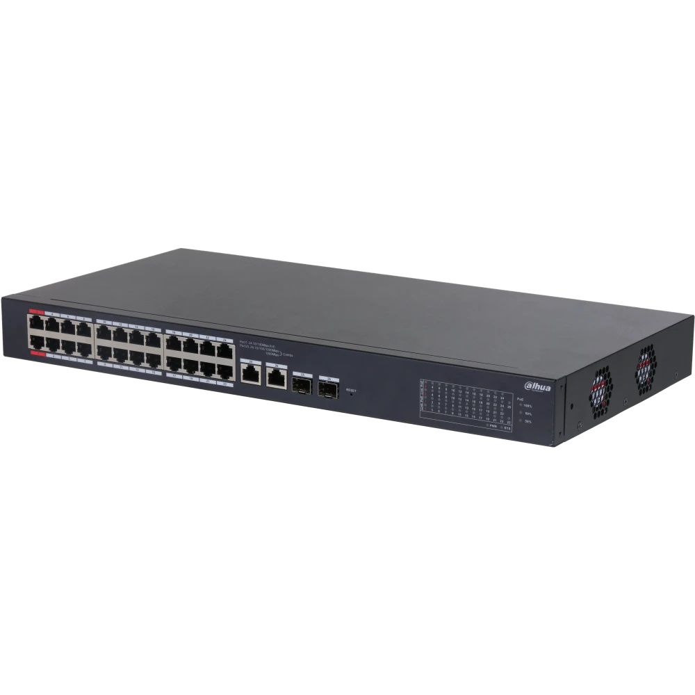 Коммутатор Dahua DH-CS4226-24ET-240 (L2) 24x100Мбит/с 2x1Гбит/с 2xКомбо(1000BASE-T/SFP) 240W управля