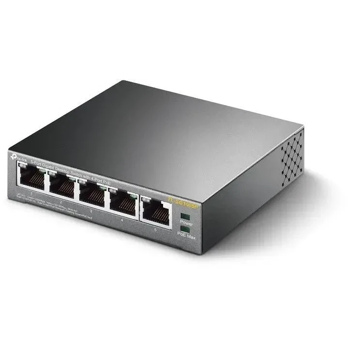 Коммутатор TP-Link SMBTL-SG1005P 5-портовый гигабитный настольный коммутатор с 4 портами PoE SMB 56W
