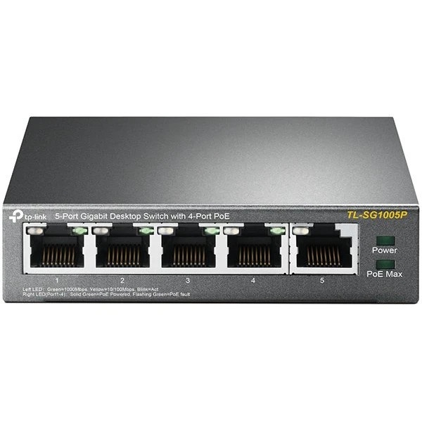 Коммутатор TP-Link SMBTL-SG1005P 5-портовый гигабитный настольный коммутатор с 4 портами PoE SMB 56W