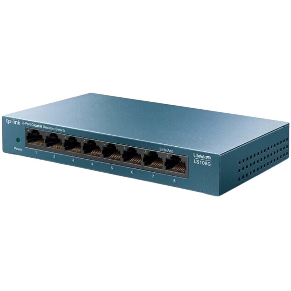 Коммутатор TP-Link LS108G 8-портовый 10/100/1000 Мбит/с настольный коммутатор SMB
