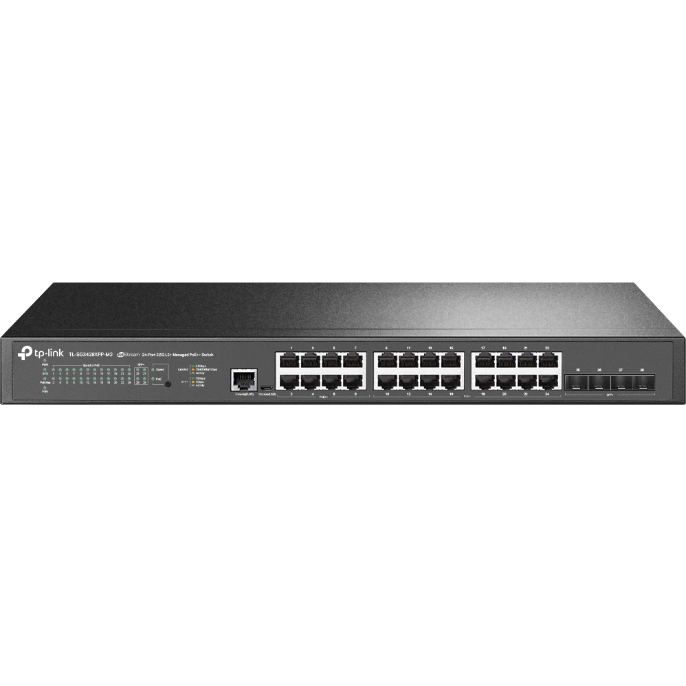 Управляемый коммутатор TP-Link TL-SG3428XPP-M2 JetStream уровня 2+ с 24 портами 2,5 Гбит/с (8 портов