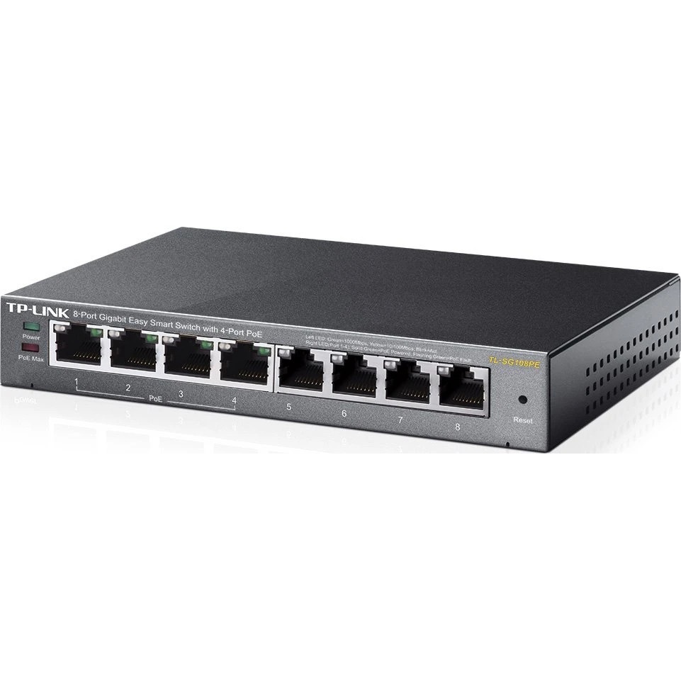 Коммутатор TP-LINK SMB TL-SG108PE Easy Smart гигабитный 8-портовый коммутатор с 4 портами PoE
