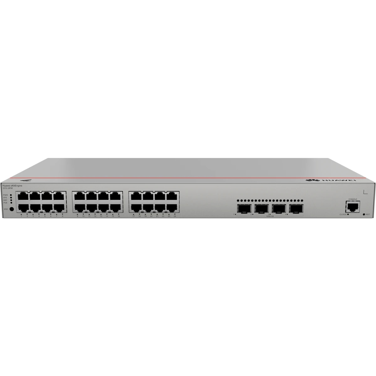 Коммутатор HUAWEI S310-24P4X (L2+, 24*10/100/1000BASE-T ports(400W PoE+), 4*10GE SFP+ ports, built-i
