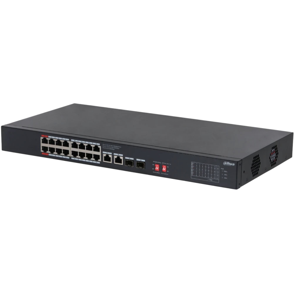 Управляемый гигабитный коммутатор 16-портовый DAHUA DH-S3220-16GT-240 с PoE, уровень L2, 16xRJ45 1Gb