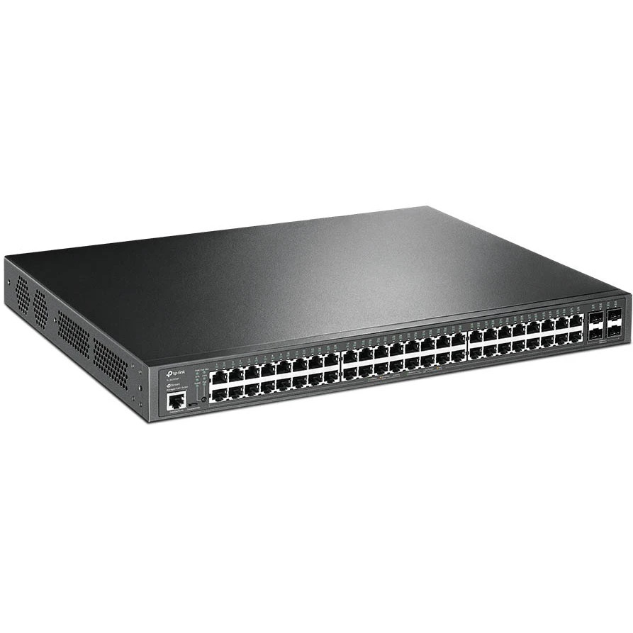 Коммутатор 48-port Gigabit PoE+ L2+ switch, 48 802.3af/at PoE+ ports, 4 Gb SFP slots, 1 RJ-45 + 1Mic