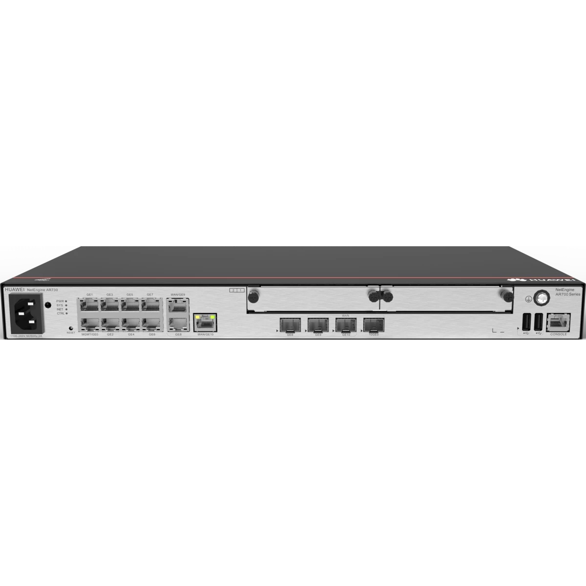 Маршрутизатор HUAWEI Router AR730 2*GE combo WAN, 8*GE LAN, 2*USB, 2*SIC,  up to1200 users, forwardi