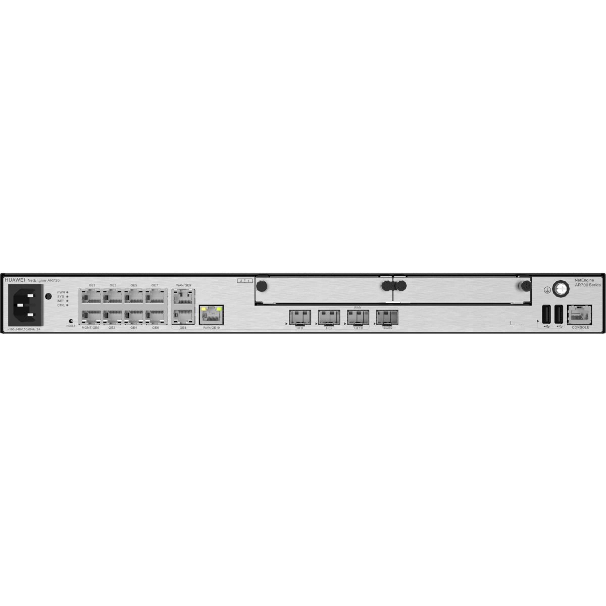 Маршрутизатор HUAWEI Router AR730 2*GE combo WAN, 8*GE LAN, 2*USB, 2*SIC,  up to1200 users, forwardi