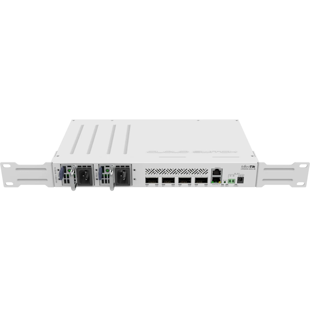 Коммутатор Mikrotik CRS504-4XQ-IN, 1x10Base-T/100Base-TX, 4xQSFP28, Switching capacity 800 Gbps