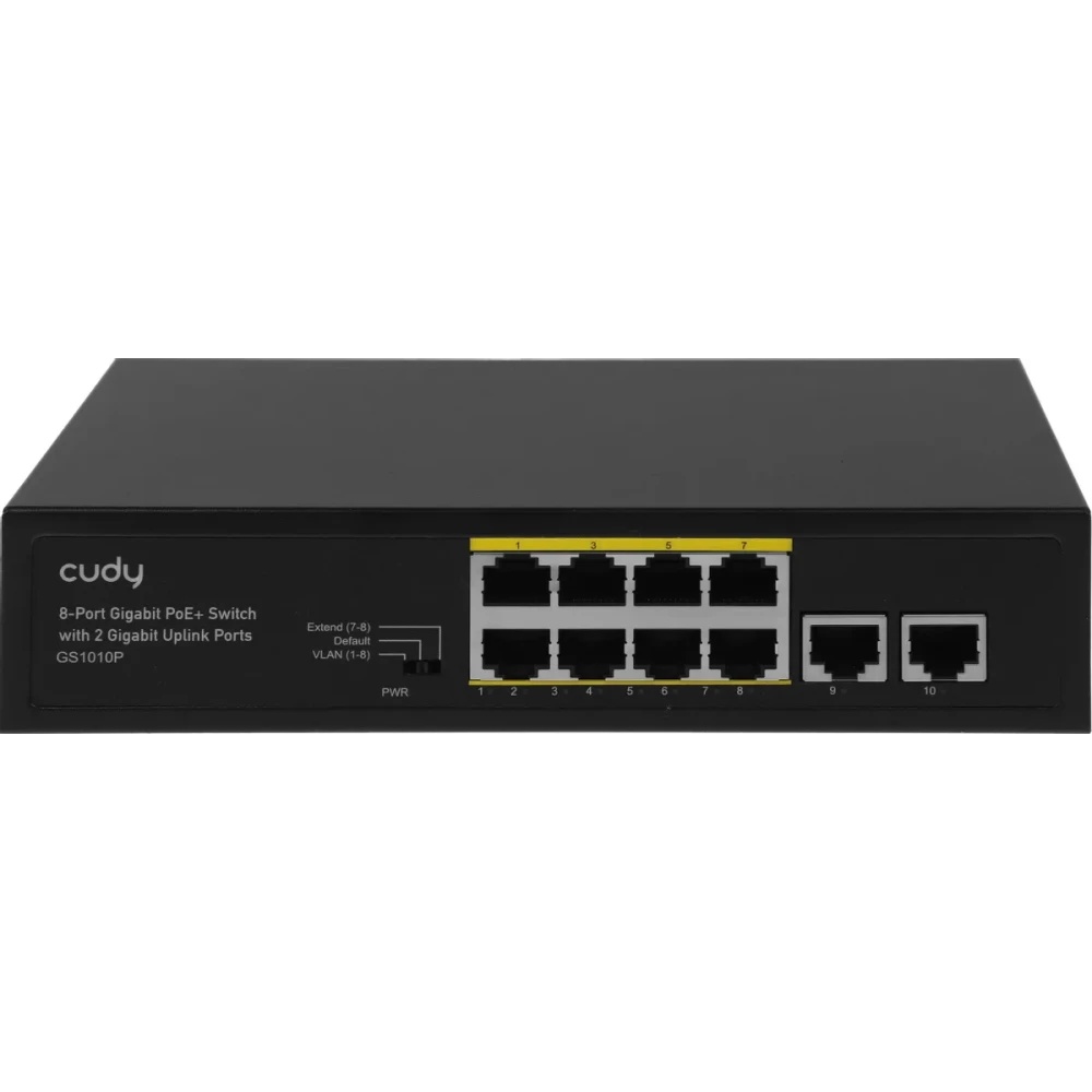 Коммутатор CUDY 8 RJ-45 10/100/1000M PSE ports +2 RJ45 10/100/1000  Uplink Port Unmanaged PoE+ Switc