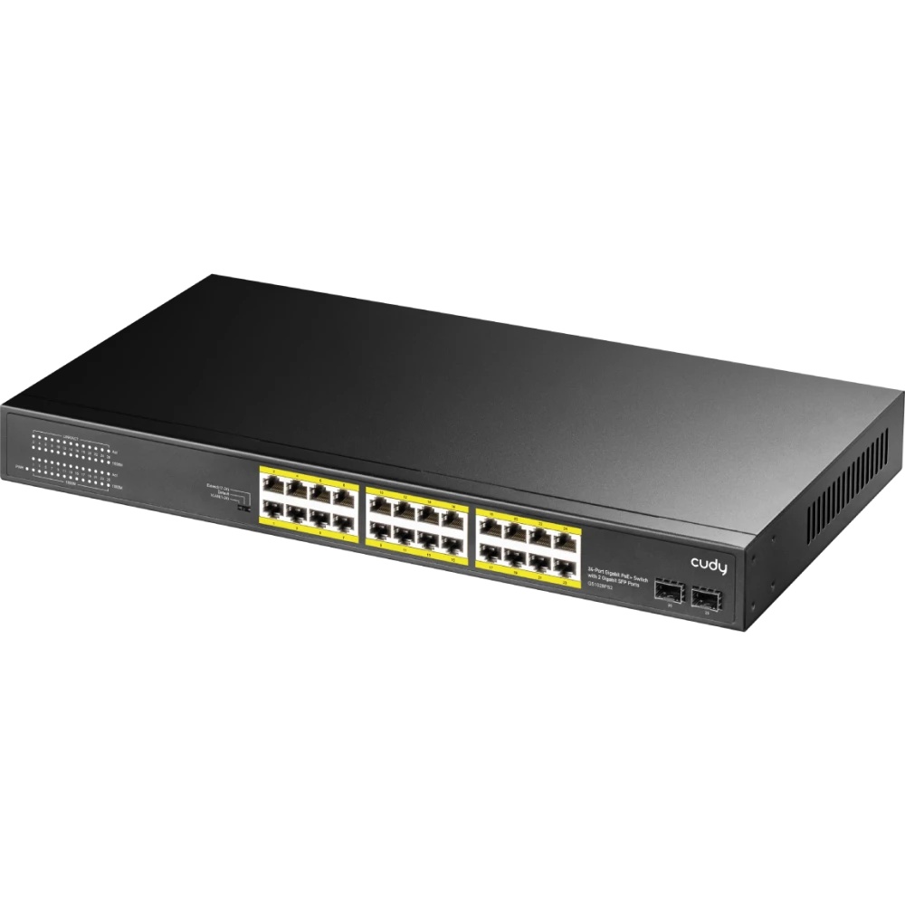 Коммутатор Cudy GS1028PS2 (L2) 24x1Гбит/с 2SFP 24PoE+ 300W неуправляемый