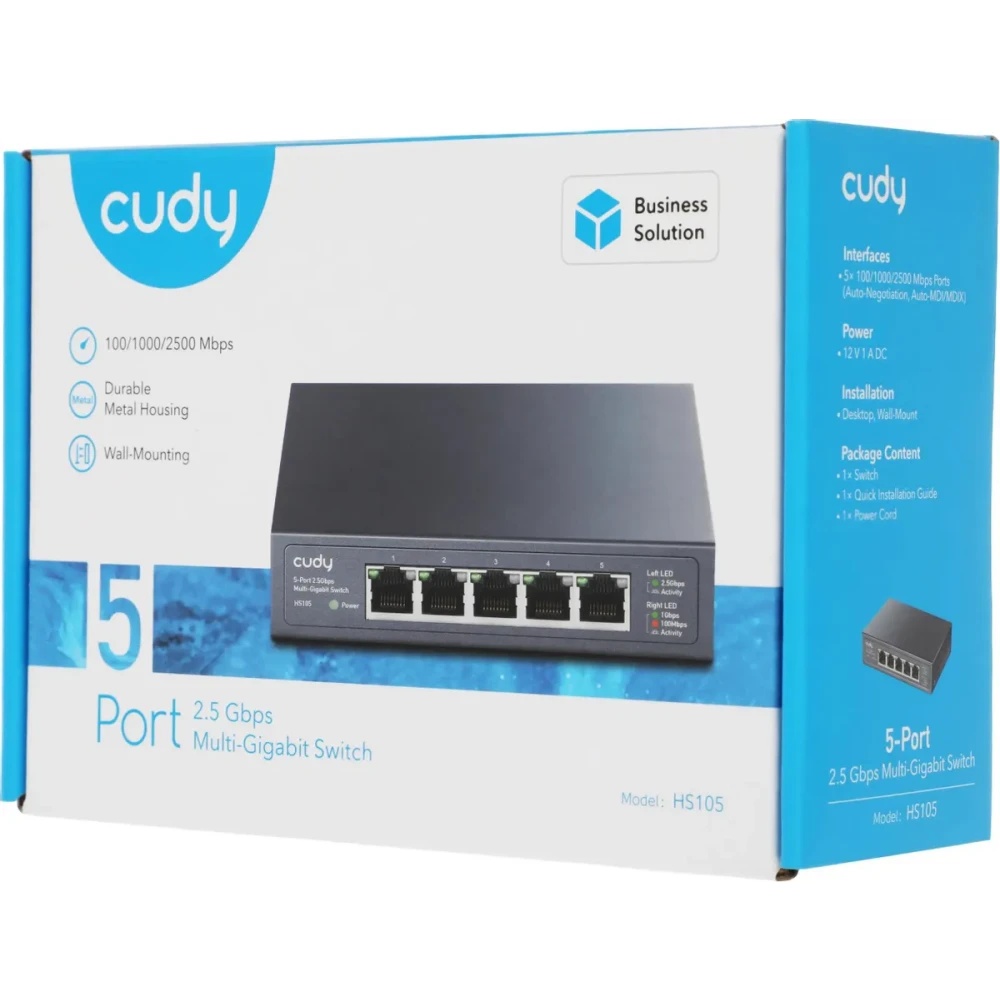 Коммутатор Cudy HS105 (L2) 5x2.5Гбит/с неуправляемый