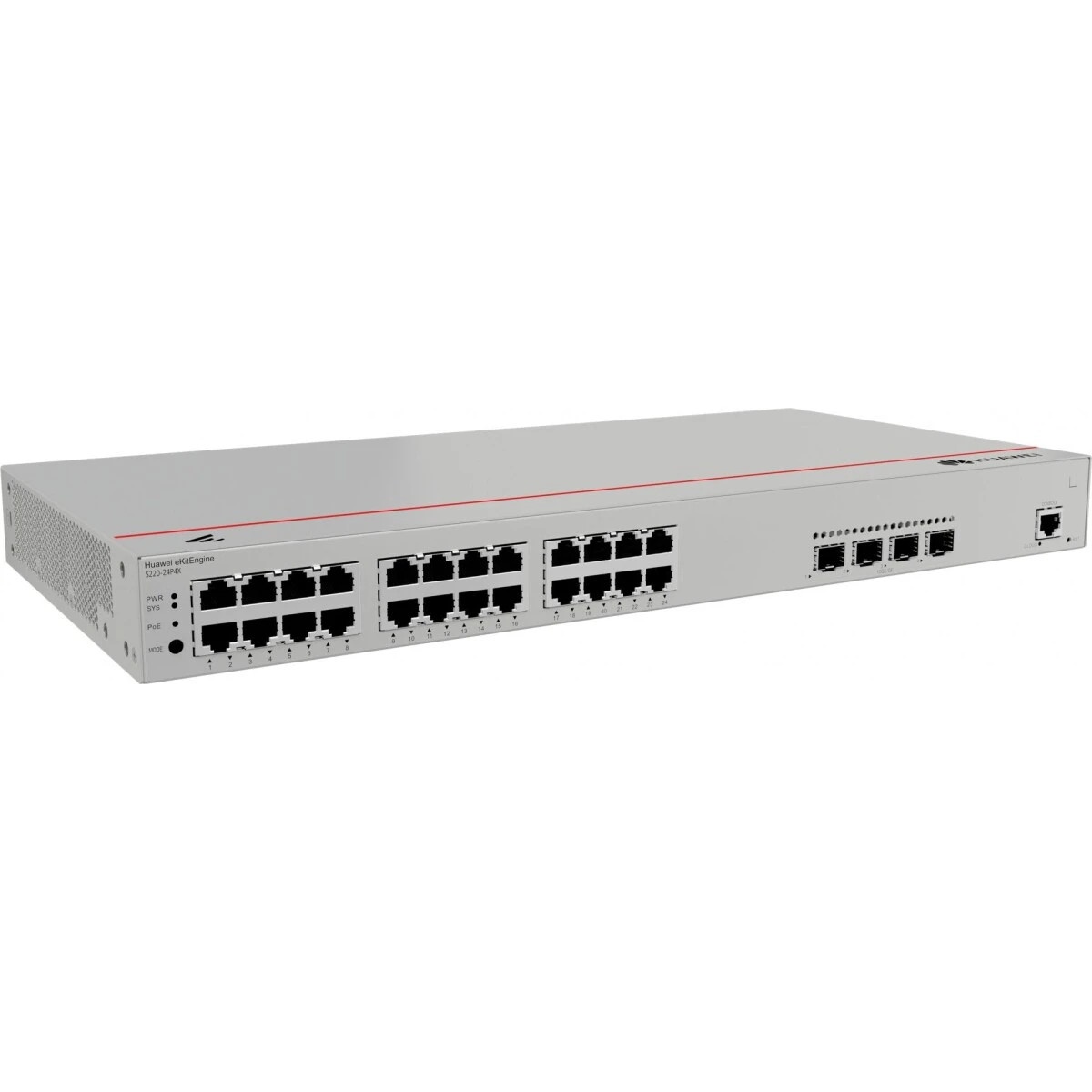 Коммутатор HUAWEI S220-24P4X (L2, 24*10/100/1000BASE-T ports(400W PoE+), 4*10GE SFP+ ports, built-in