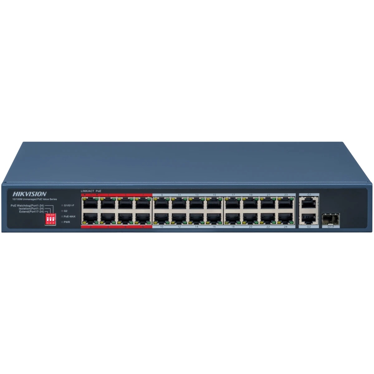 Коммутатор Hikvision DS-3E0326P-E/M(C) (L2) 25x100Мбит/с 1SFP 24PoE 230W неуправляемый