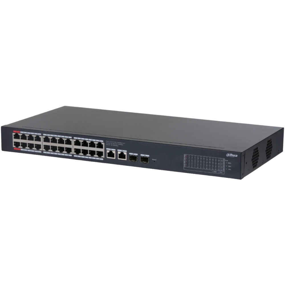 Коммутатор Dahua DH-CS4228-24GT-375 (L2) 24x1Гбит/с 2xКомбо (1000BASE-T/SFP) 2SFP 24PoE 375W управля