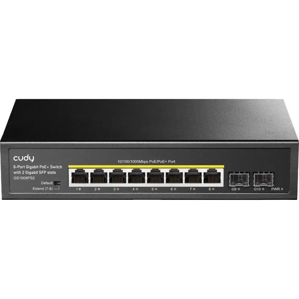 Коммутатор Cudy GS1008PS2 (L2) 8x1Гбит/с 2SFP 8PoE+ 120W неуправляемый