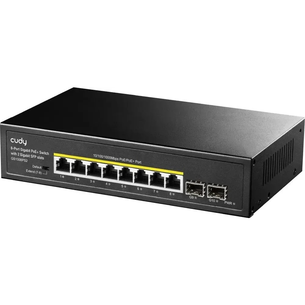 Коммутатор Cudy GS1008PS2 (L2) 8x1Гбит/с 2SFP 8PoE+ 120W неуправляемый