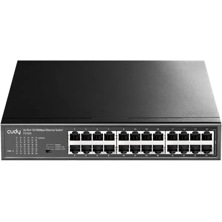 Коммутатор 24-Port 10/100 Mbps Switch, 24 10/100 Mbps RJ45 Ports, Switch/VLAN/Extend working mode DI